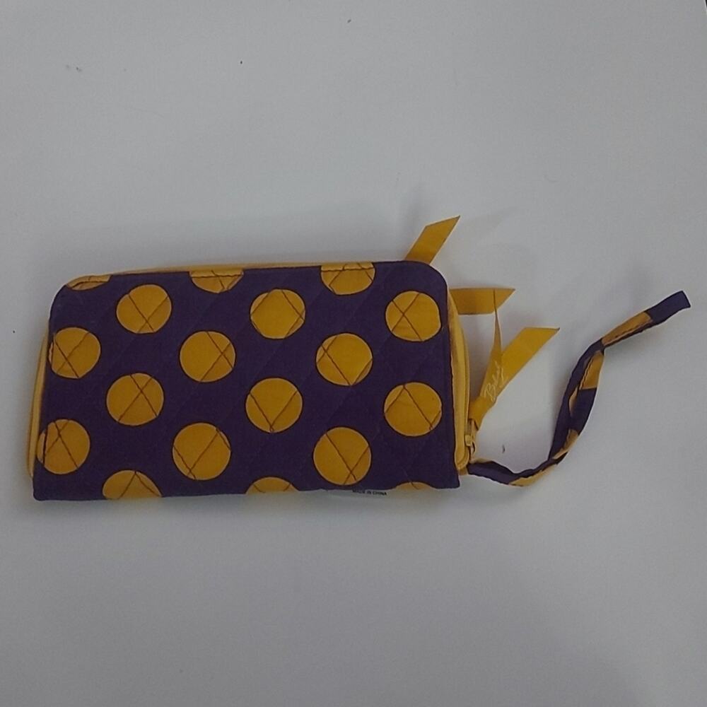 Belvah Yellow/Purple Zip Polka Dot Wallet Wristlet Dopamine Coconut Girl NEW - Picture 3 of 8